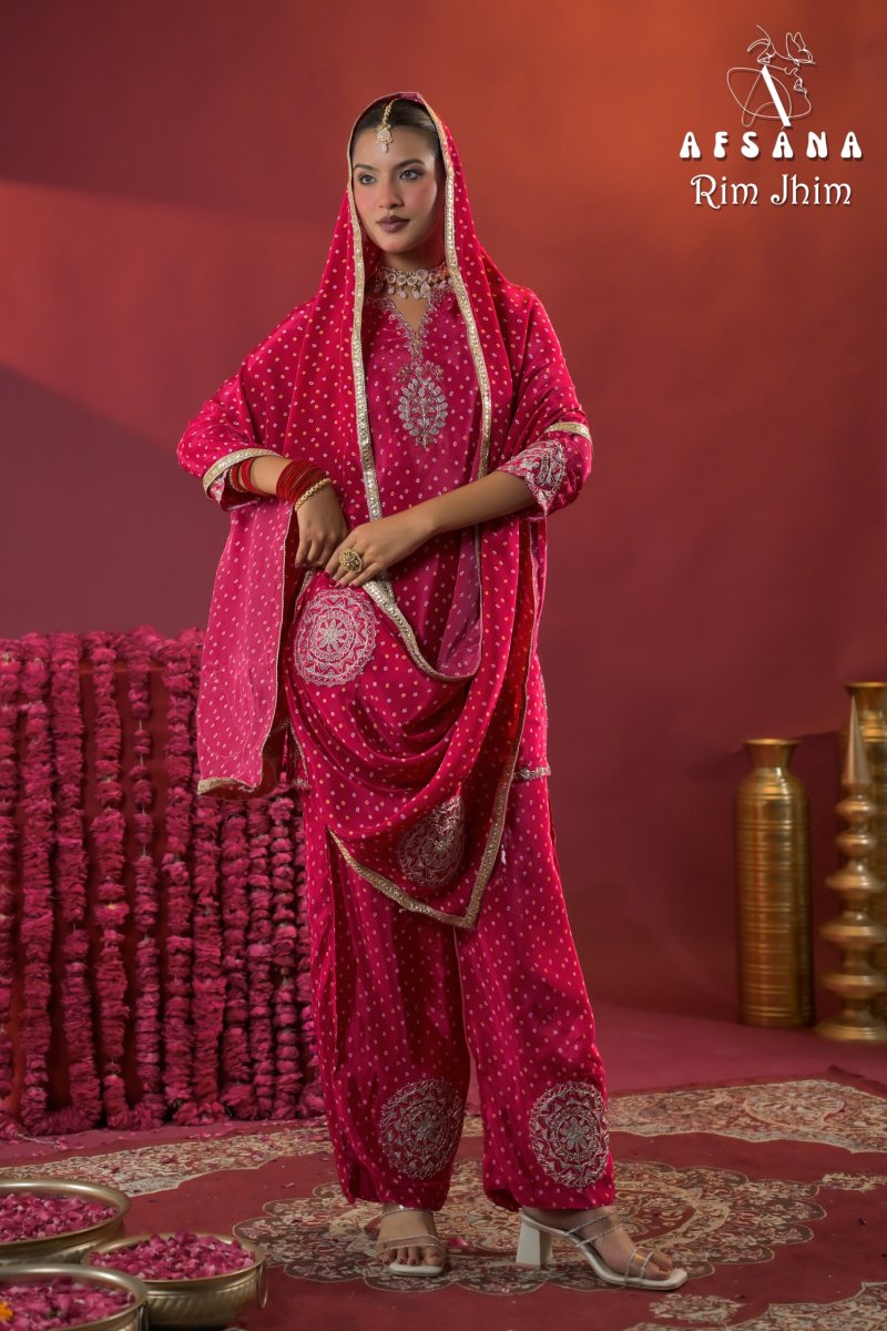 Rim Jhim By Afsana Crepe Readymade Suits 